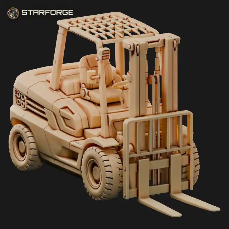 Warehouse Forklift With Lifting Mast Forks Overhead Guard And Counterweight